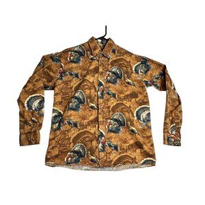 Clearwater Outfitters L/S Button Down Turkey Hunting Dad Shirt Mens Medium Outdo